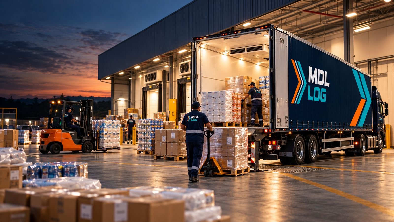 Carregamento de cargas fracionadas e lotação em caminhão refrigerado MDL LOG